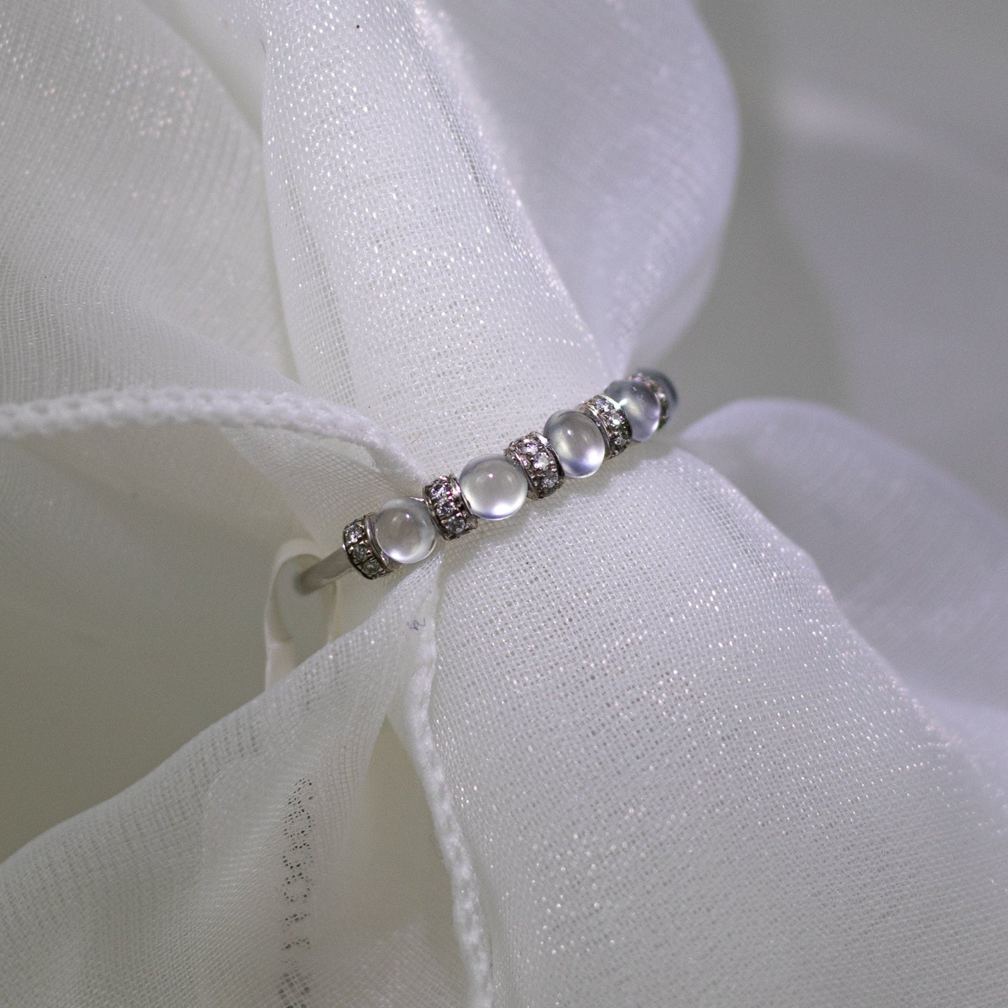 9K銀色鑽石白色冰種戒指