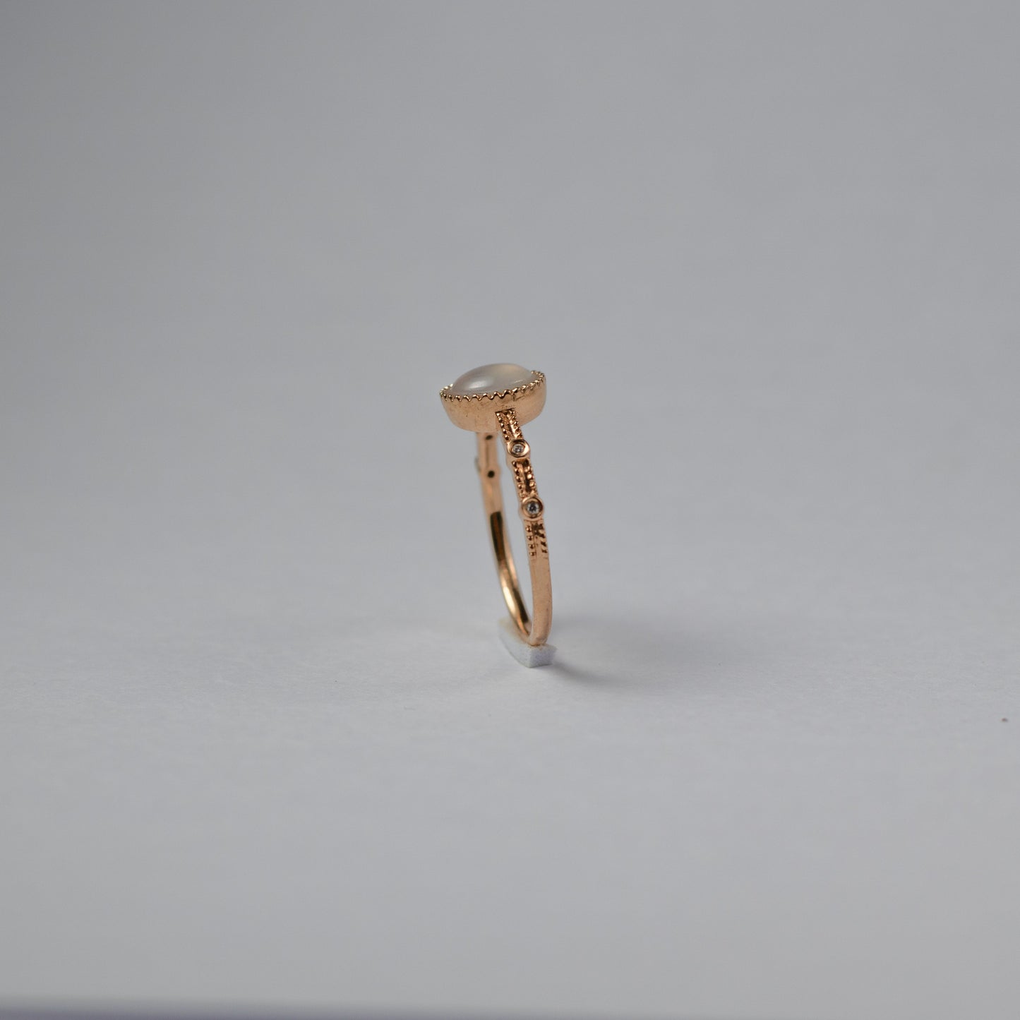 18K玫瑰金白色冰種戒指