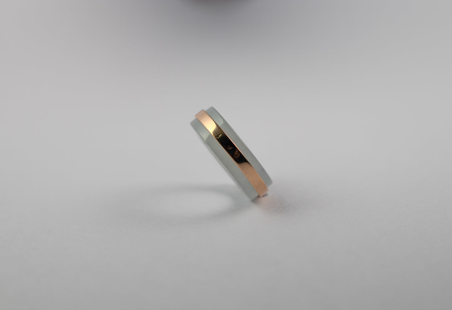 18K玫瑰金白色冰種戒指