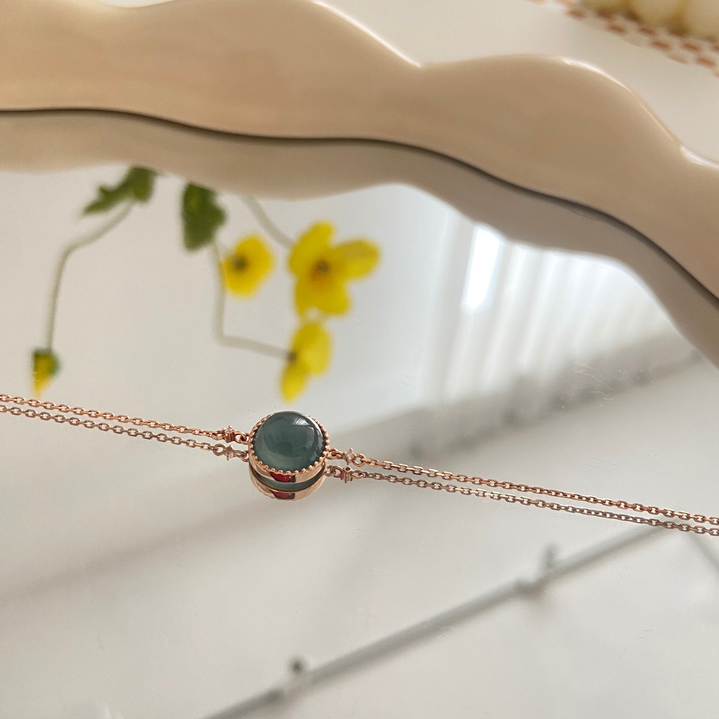 18K真鑽藍水蛋面手鏈