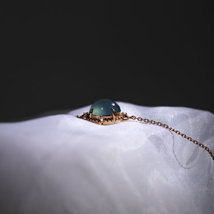 18K玫瑰金鑽石藍水冰種手鏈