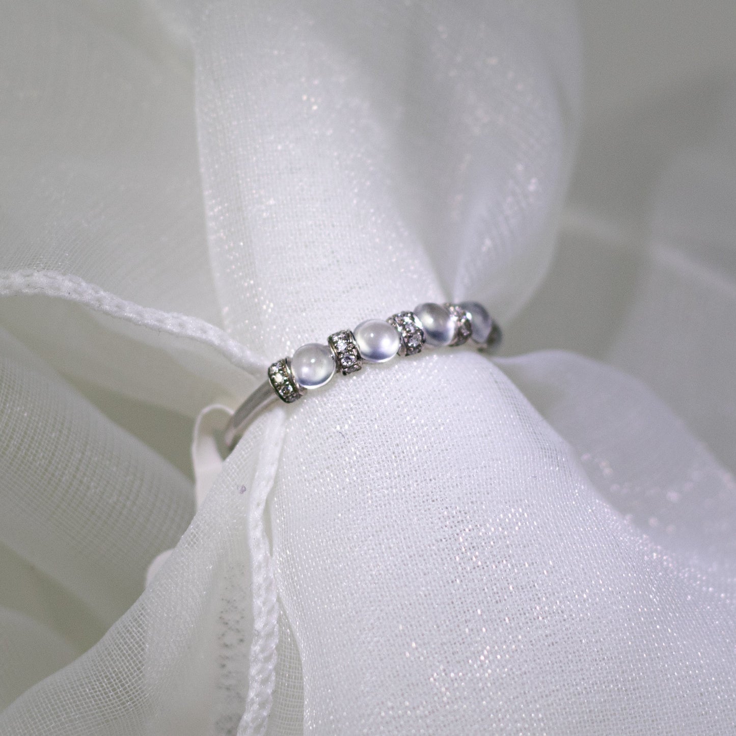 9K銀色鑽石白色冰種戒指