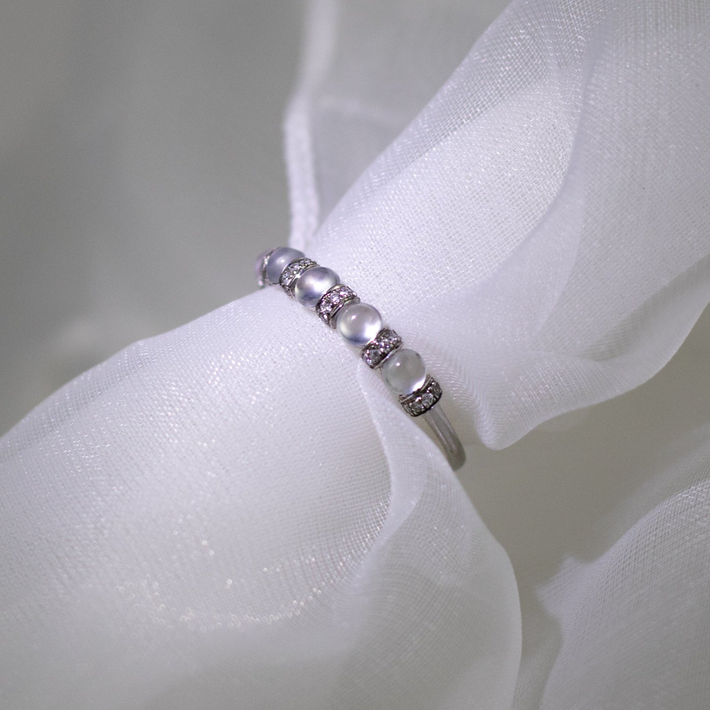 9K銀色鑽石白色冰種戒指