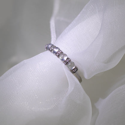 9K銀色鑽石白色冰種戒指