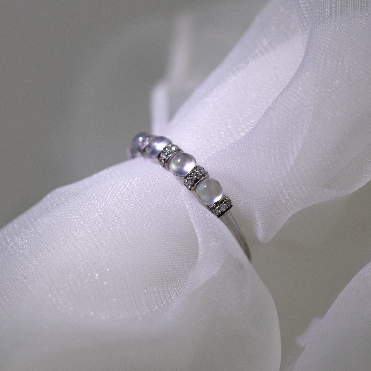 9K銀色鑽石白色冰種戒指