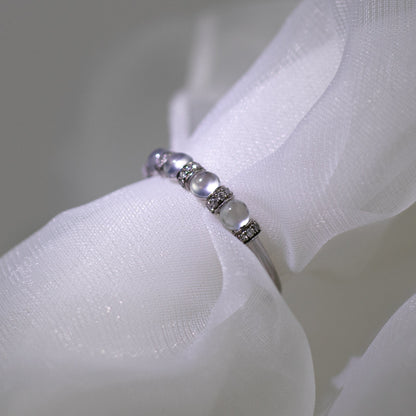 9K銀色鑽石白色冰種戒指