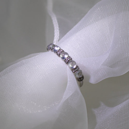 9K銀色鑽石白色冰種戒指