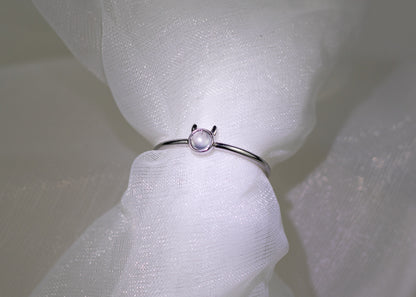 9K銀色鑽石白色冰種戒指生肖牛