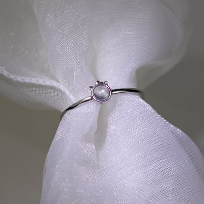 9K銀色鑽石白色冰種戒指生肖雞