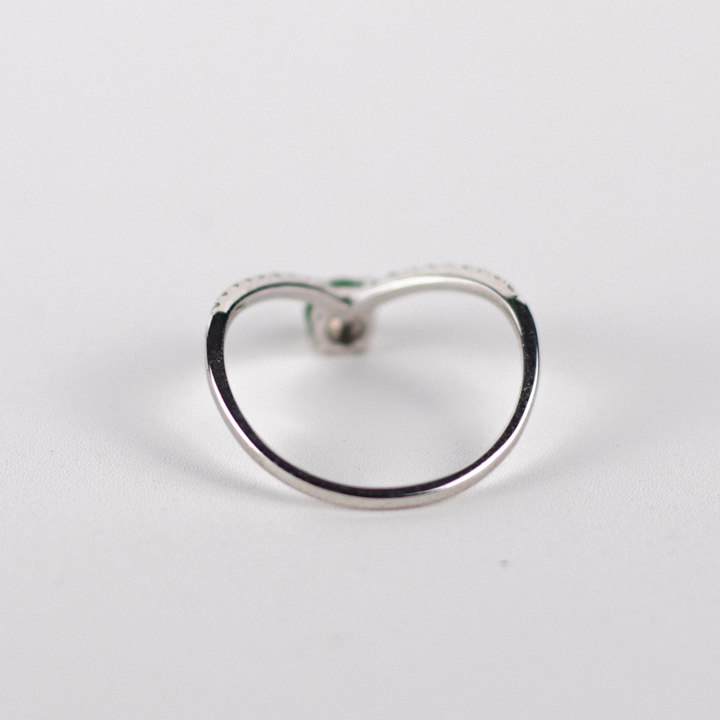 9K銀色鑽石綠色冰種戒指