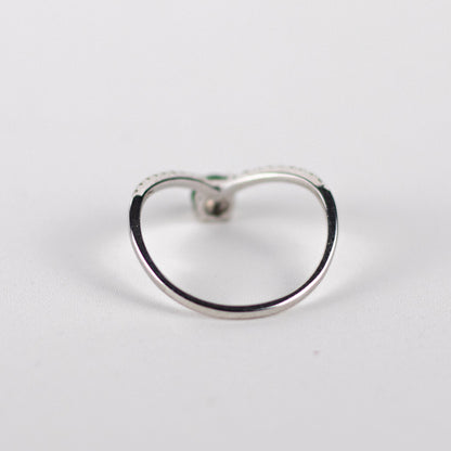 9K銀色鑽石綠色冰種戒指